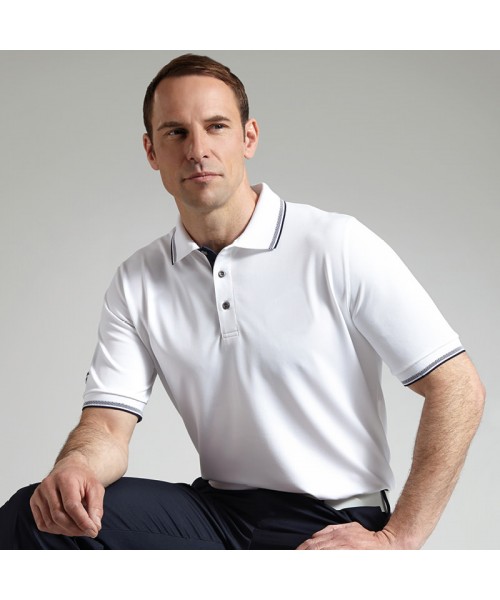 Plain g.Ethan tipped polo shirt Glenmuir 